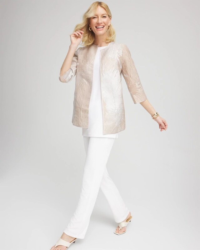 Travelers Collection Metallic 3/4 Sleeve Jacket - image 2
